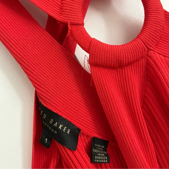 Ted Baker Sionna Ribbed Halter Dress - Picture 4 of 5